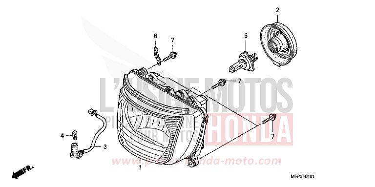 HEADLIGHT (CB1300S/CB1300SA) for CB1300 Super Bold'or ABS DARKNESS BLACK METALLIC (NH463BF) from 2008